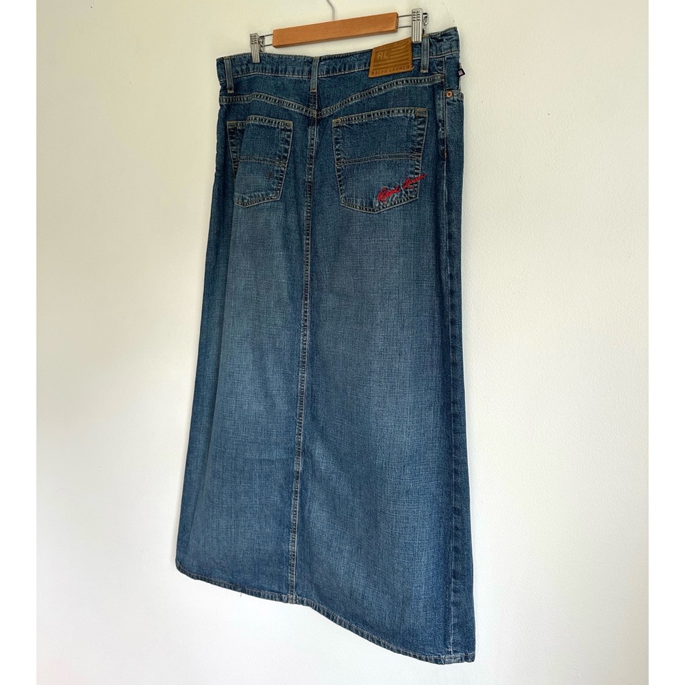 Ralph Lauren • Slit Denim Midi Skirt - Picture 4 of 6